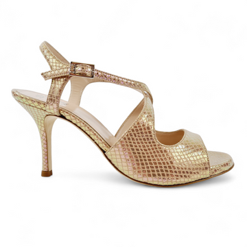 DITA Tessuto Stampato Cangiante Nude tacco 8 BO
