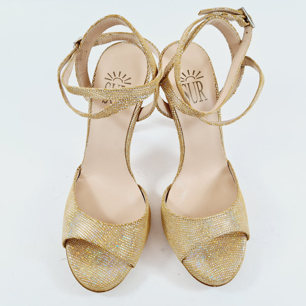 GRACE Gold Glitter Print Heel 10