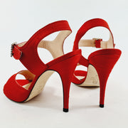 CHER Red Shantung Silk Heel 10