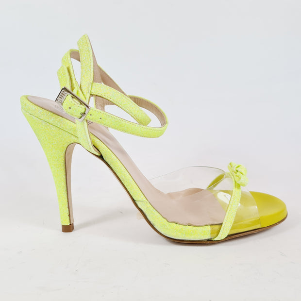 MAGALINA PVC Miniglitter Fluo Lime heel 10 