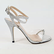 MAGALINA PVC Miniglitter Silver heel 10