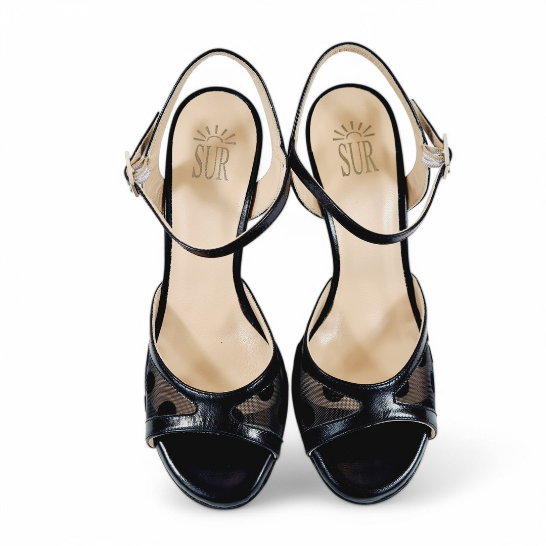 GILDA-TURANDOT Rete Pois Nero tacco 8