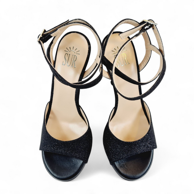 GRACE Miniglitter Nero tacco 9
