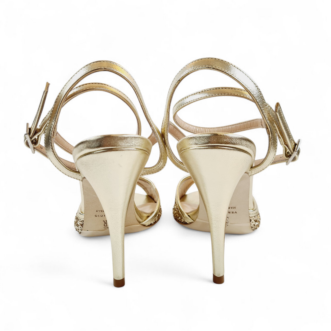 FEMME Glitter Platino - Nappa Laminata Oro tacco 10