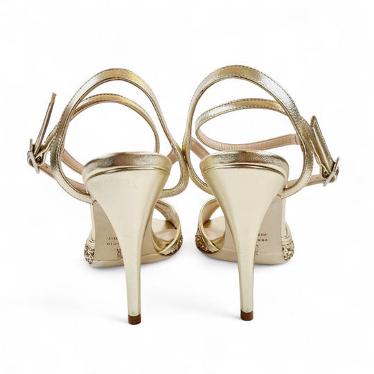 FEMME Glitter Platino - Nappa Laminata Oro tacco 10