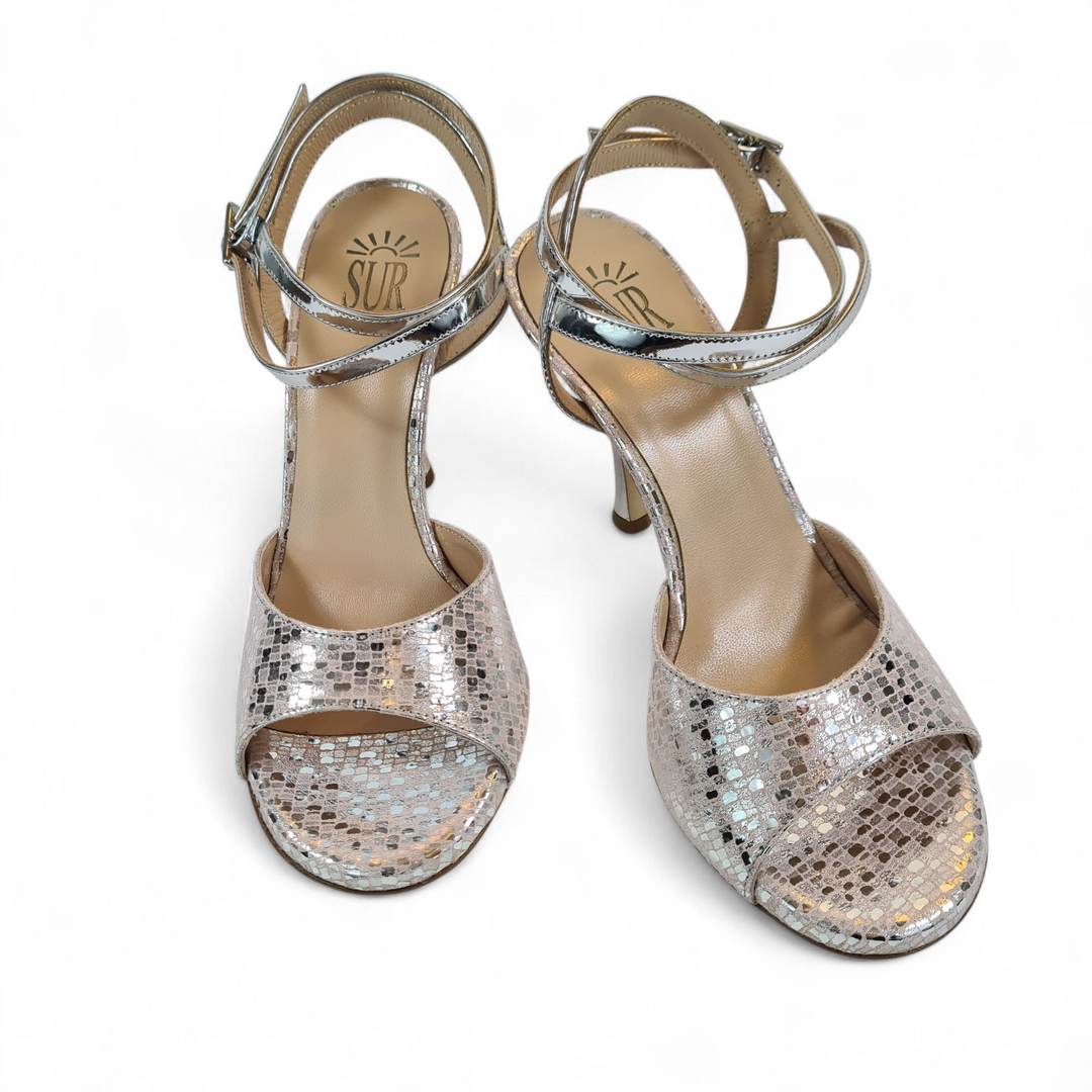 GRACE  Camoscio Cipria-Argento  tacco 9