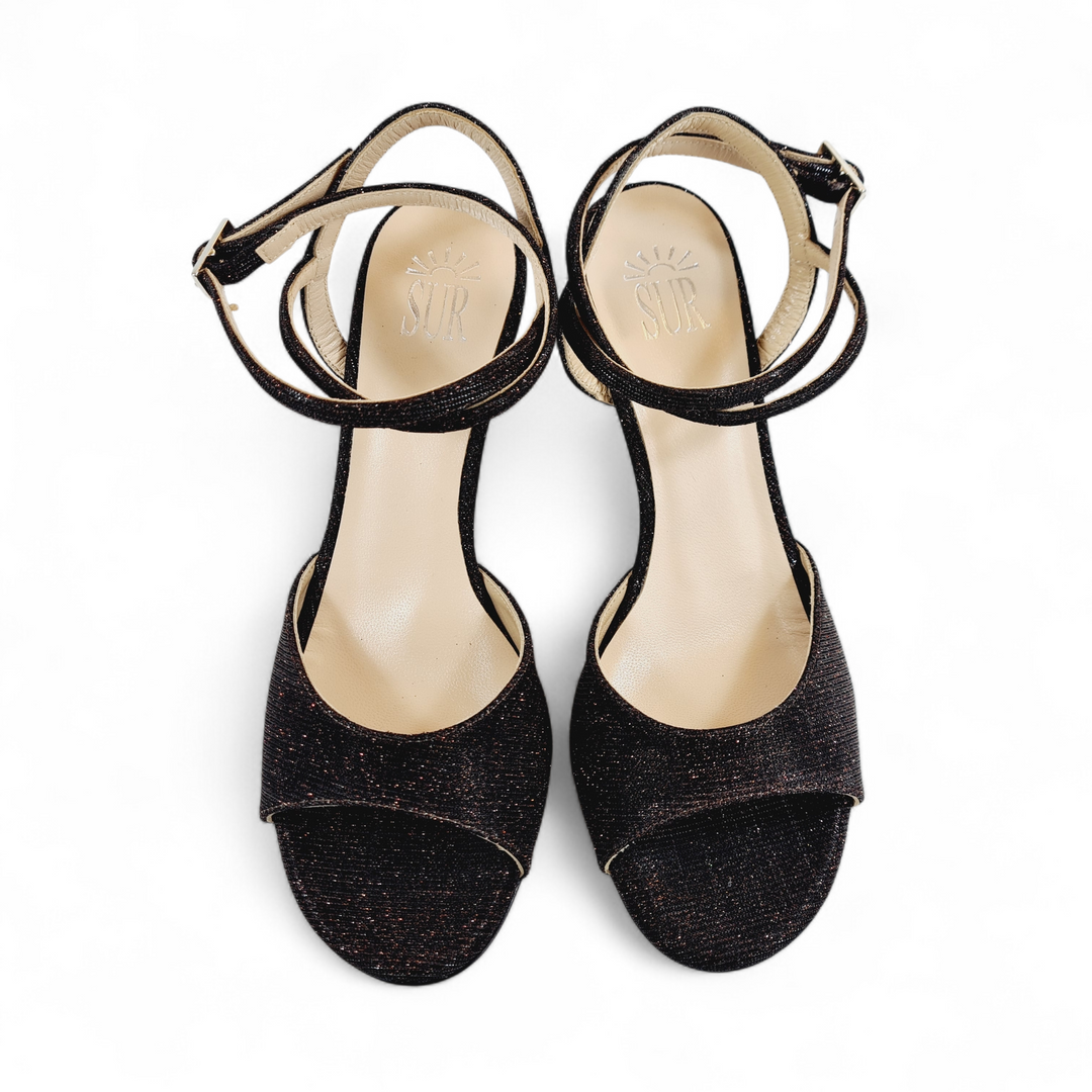 GRACE Lurex Bronzo Scuro-Nero tacco 7