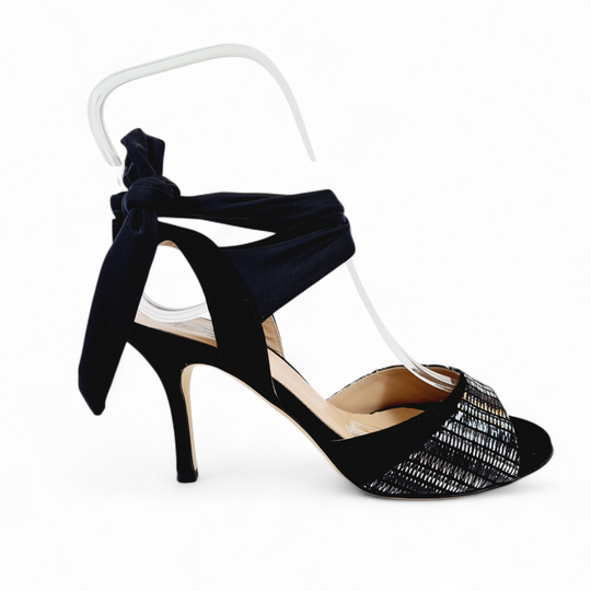 PALOMA-YOANA  Pelle Stampata Nero Argento   tacco 8 BO