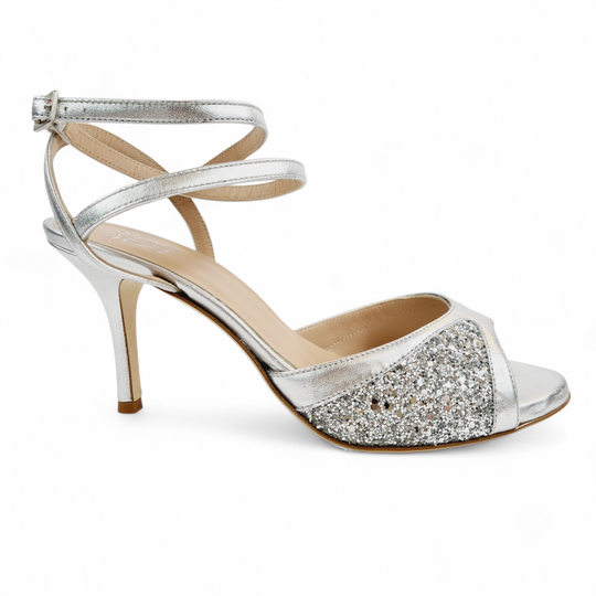 GRACE-TURANDOT Glitter Argento  tacco 8 BO