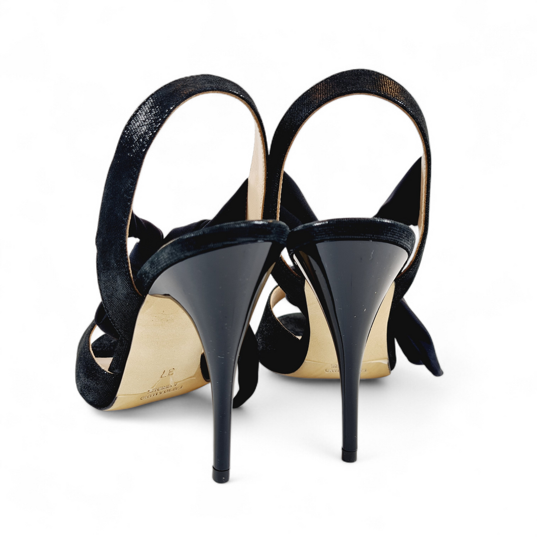 PALOMA  Camoscio Stampato Nero  tacco 10