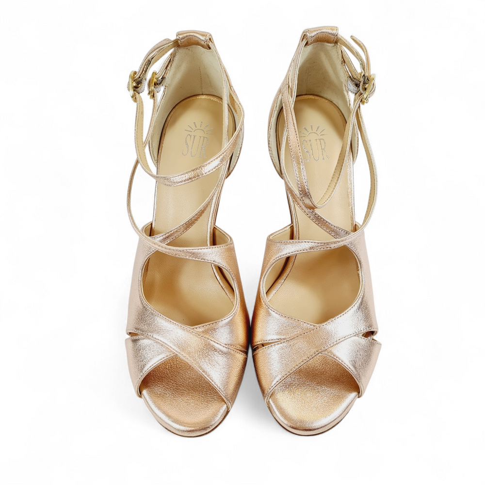 ALBA Nappa Laminato Pesca Tacco 8