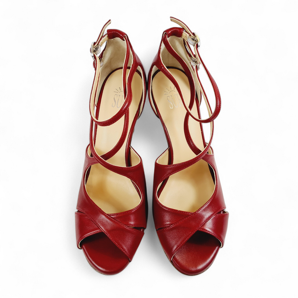 ALBA Nappa Rosso Scuro  Tacco 8