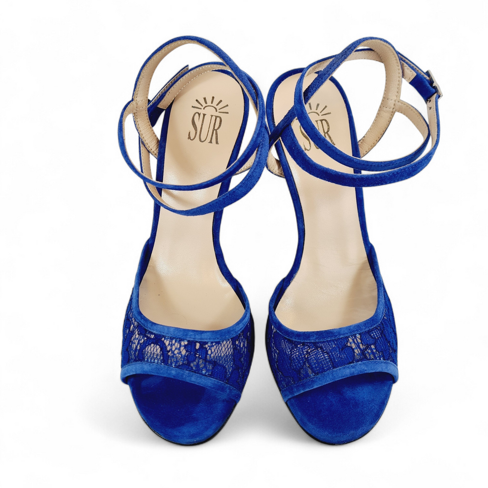 FEMME  Pizzo Blu  tacco 8