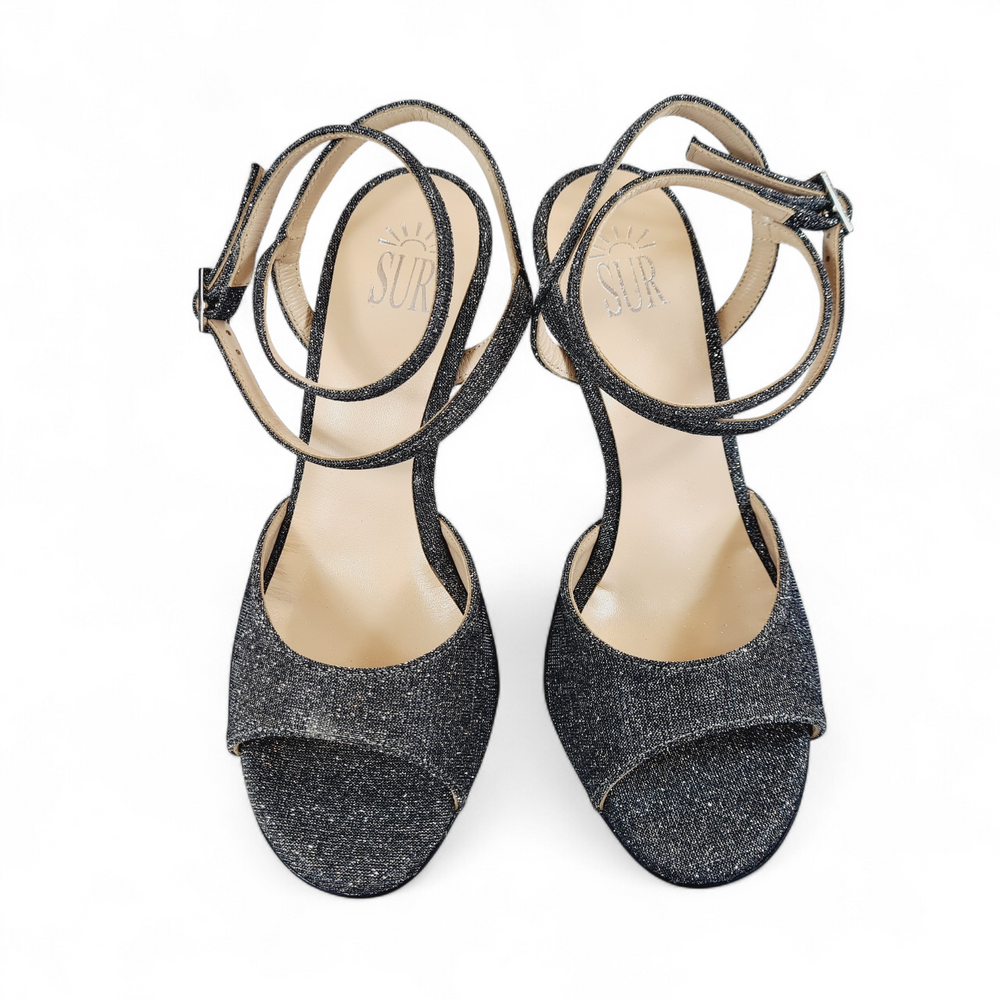 GRACE Lurex Acciaio tacco 8