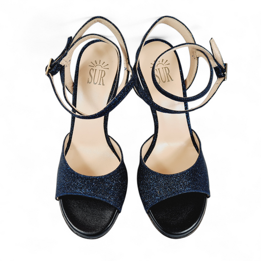 GRACE  Miniglitter Blu Notte  tacco 8