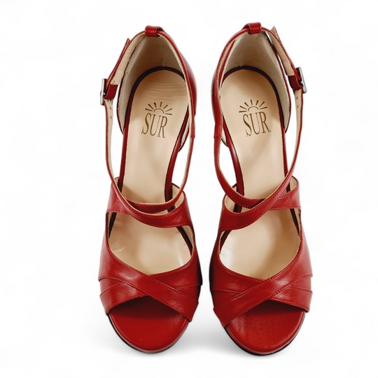 FARAH 2 Red Nappa Heel 9
