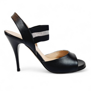 MALAGUENA Black Silver heel 10 