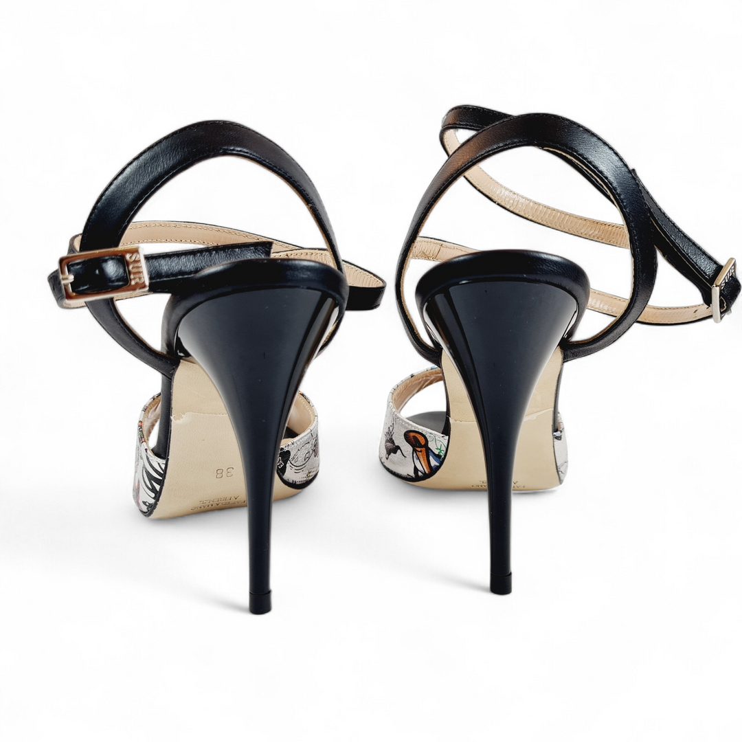 GRACE  Stampa Fumetto Nero Argento tacco 10