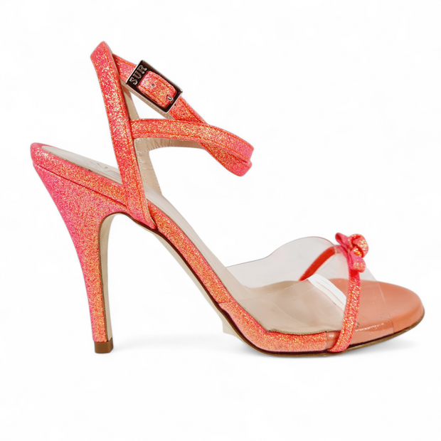 MAGALINA PVC Miniglitter Fluo Coral heel 10 