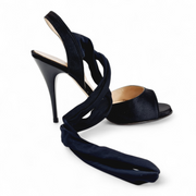 PALOMA Black Satin Heel 10