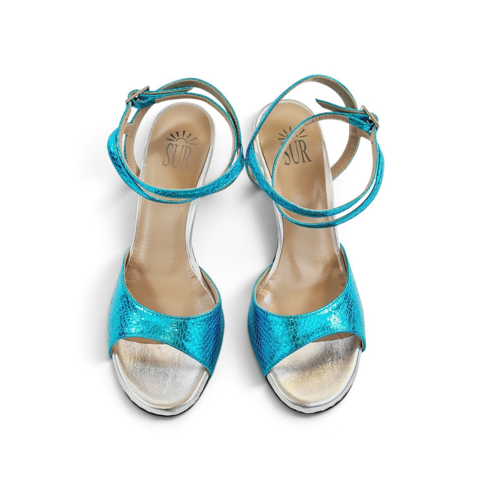 GRACE 1   Cobra Laminato  Azzurro    tacco 8