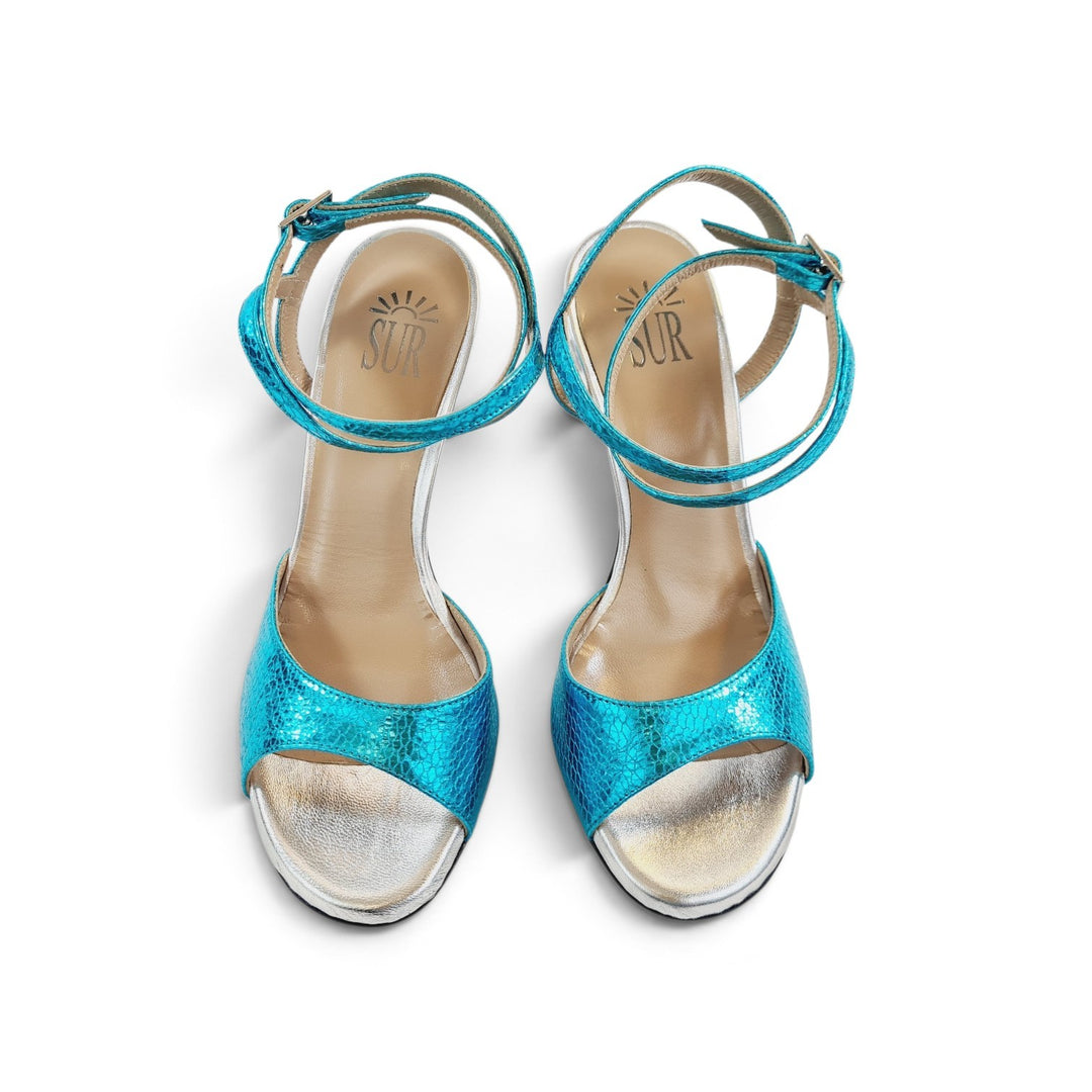 GRACE 1   Cobra Laminato  Azzurro    tacco 8