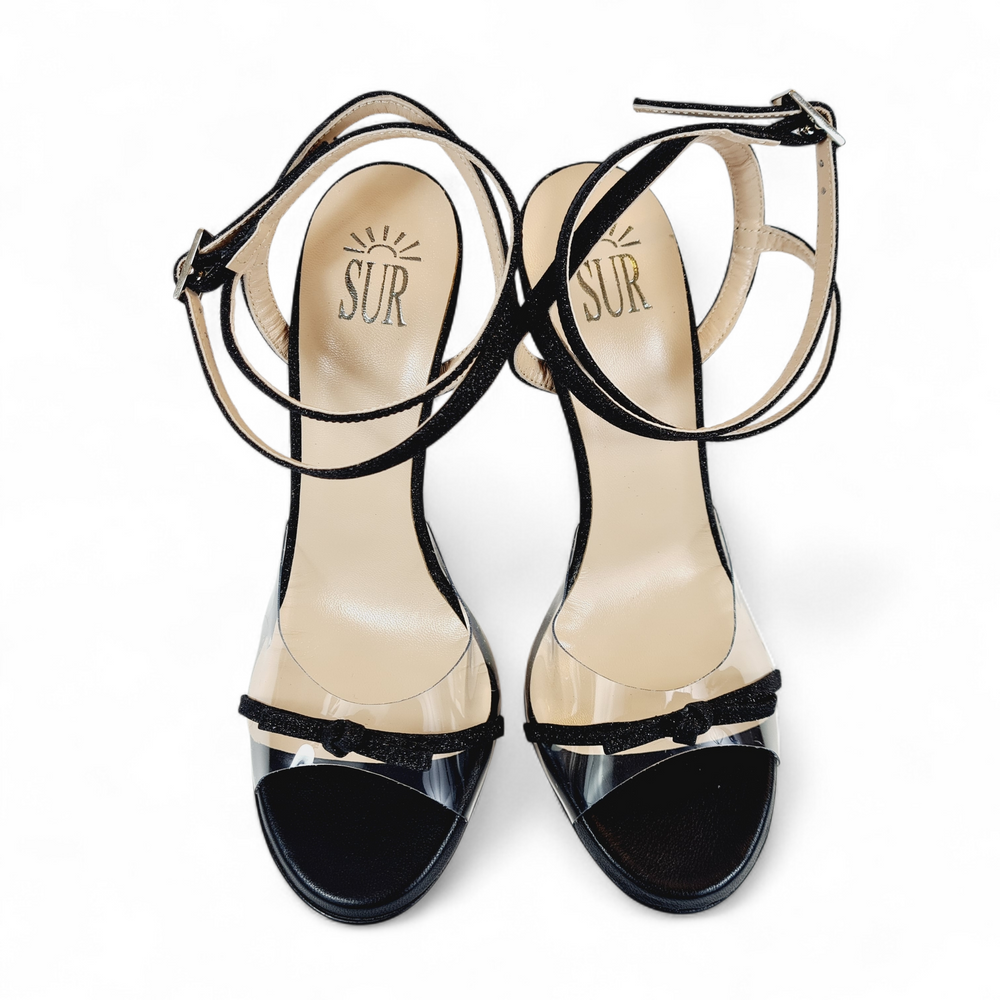 MAGALINA PVC Miniglitter  Nero tacco 10