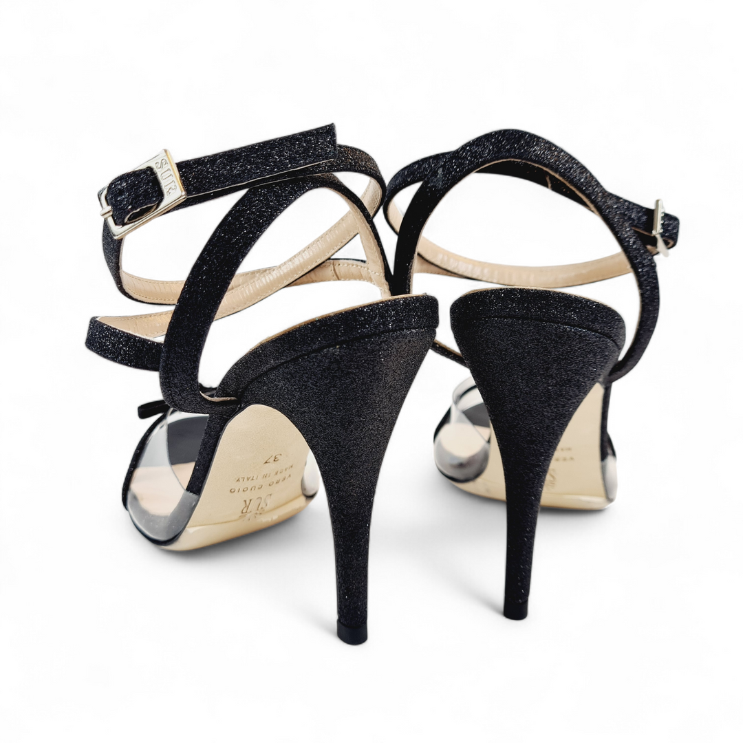 MAGALINA PVC Miniglitter  Nero tacco 10