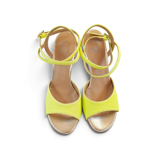 GRACE   Miniglitter  Giallo Fluo tacco 8