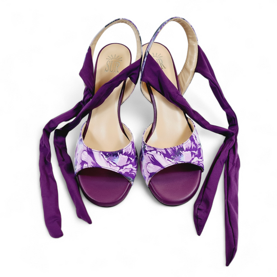 PALOMA  Raso Fiori Viola   tacco 7