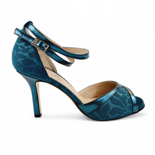 FARAH-TURANDOT   Raso- Laminato Pavone tacco 8