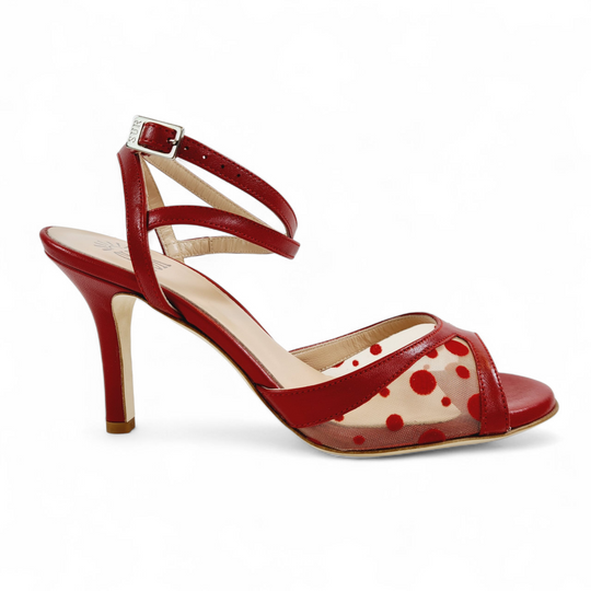 GRACE-TURANDOT Pois Rosso  tacco 8