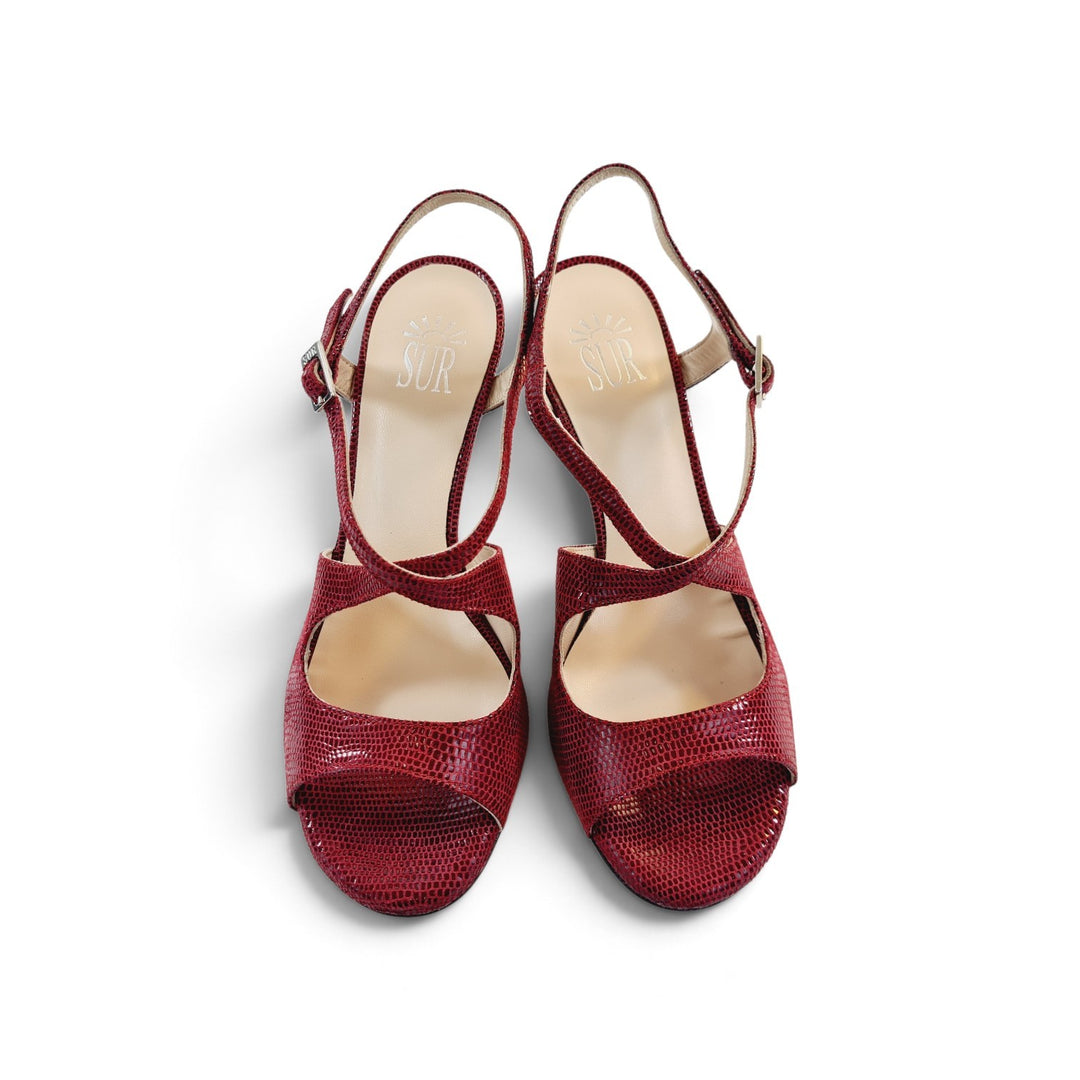 DITA  Stampa Lizard Rosso   tacco 7