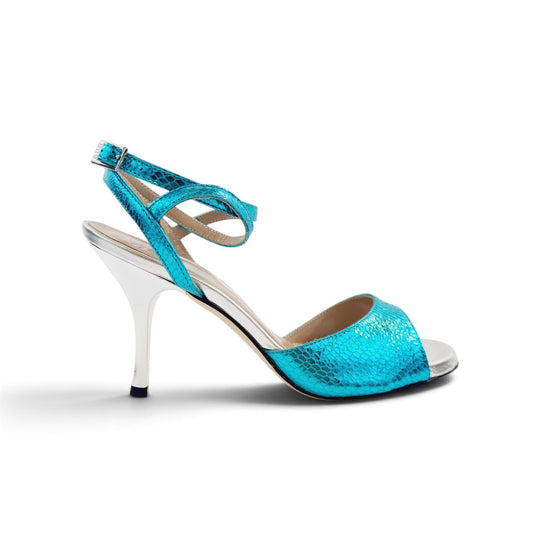 GRACE 1   Cobra Laminato  Azzurro    tacco 8