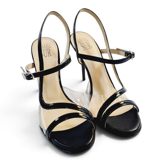 LUNA  PVC Vernice Nera  tacco 10