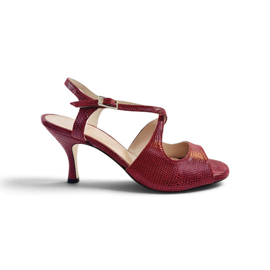 DITA  Stampa Lizard Rosso   tacco 7