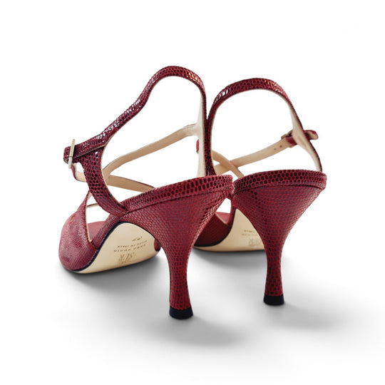 DITA  Stampa Lizard Rosso   tacco 7