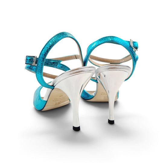 GRACE 1   Cobra Laminato  Azzurro    tacco 8