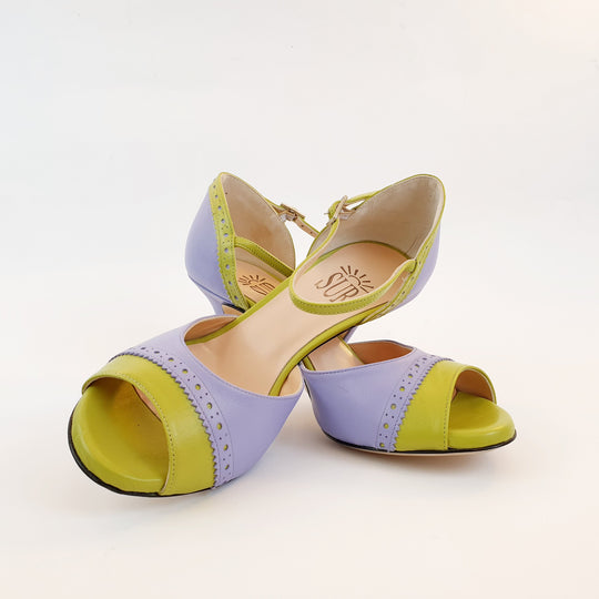 CHERRY Nappa Lavender- Apple Green heel 8 