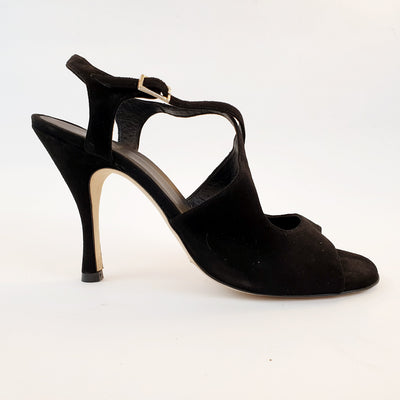 DITA Black Suede Heel 9 