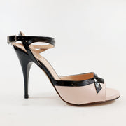 MUSIDORA Pale Pink Black Patent Heel 10 