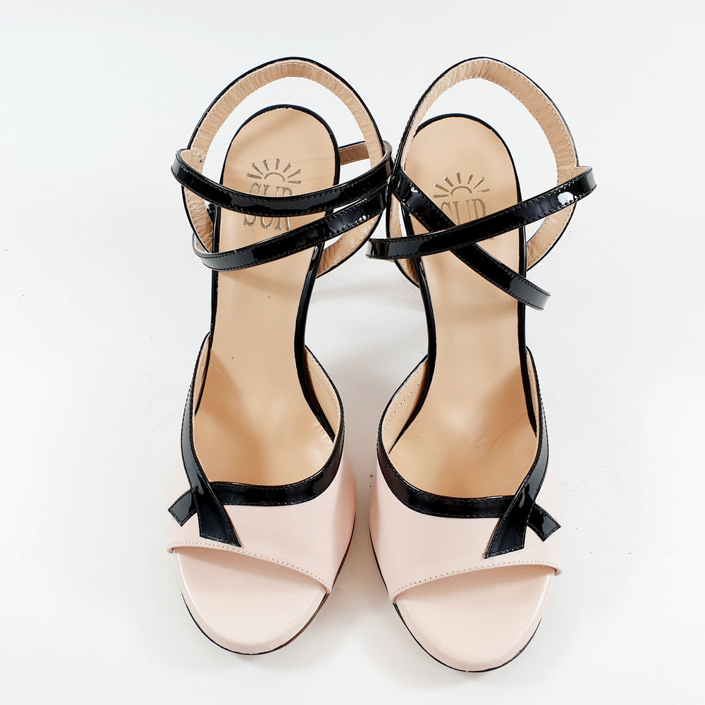 MUSIDORA Rosa Pallido Vernice Nera tacco 10