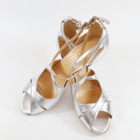 ALBA Nappa Laminated Silver Heel 8