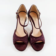 ODETTE Pizzo Glitter Bordo' tacco 8