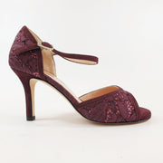 ODETTE Lace Glitter Bordo' heel 8