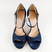 ODETTE Pizzo Glitter Blu tacco 8