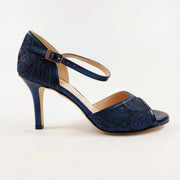 ODETTE Pizzo Glitter Blu tacco 8