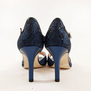 ODETTE Lace Glitter Blue Heel 8 