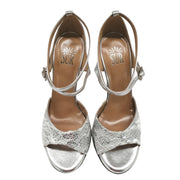 ANAIS FIONA Lace Glitter Silver Heel 10