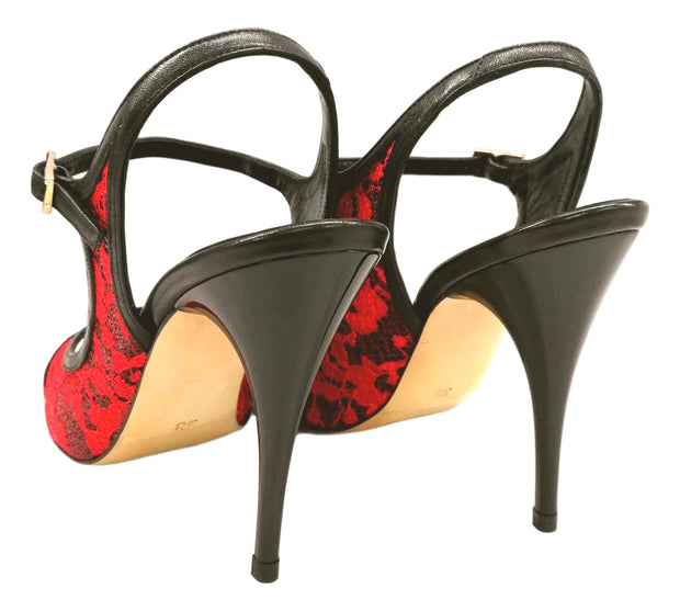 BEATRIZ Lace Red Black heel 10